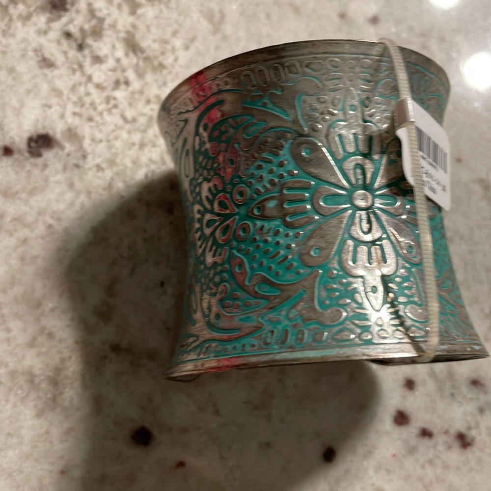 Teal cuff bracelet
